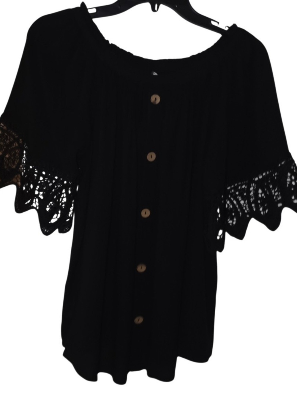 GiGio USA Black Blouse Short Sleeve Small NWT